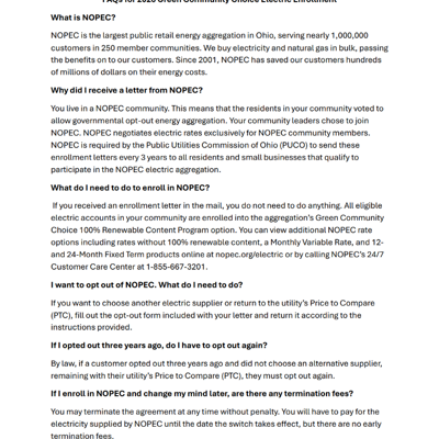 2026 Green Community Choice Electric FAQs