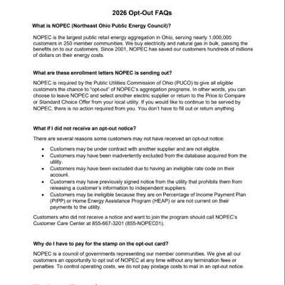 2026 Opt Out FAQs